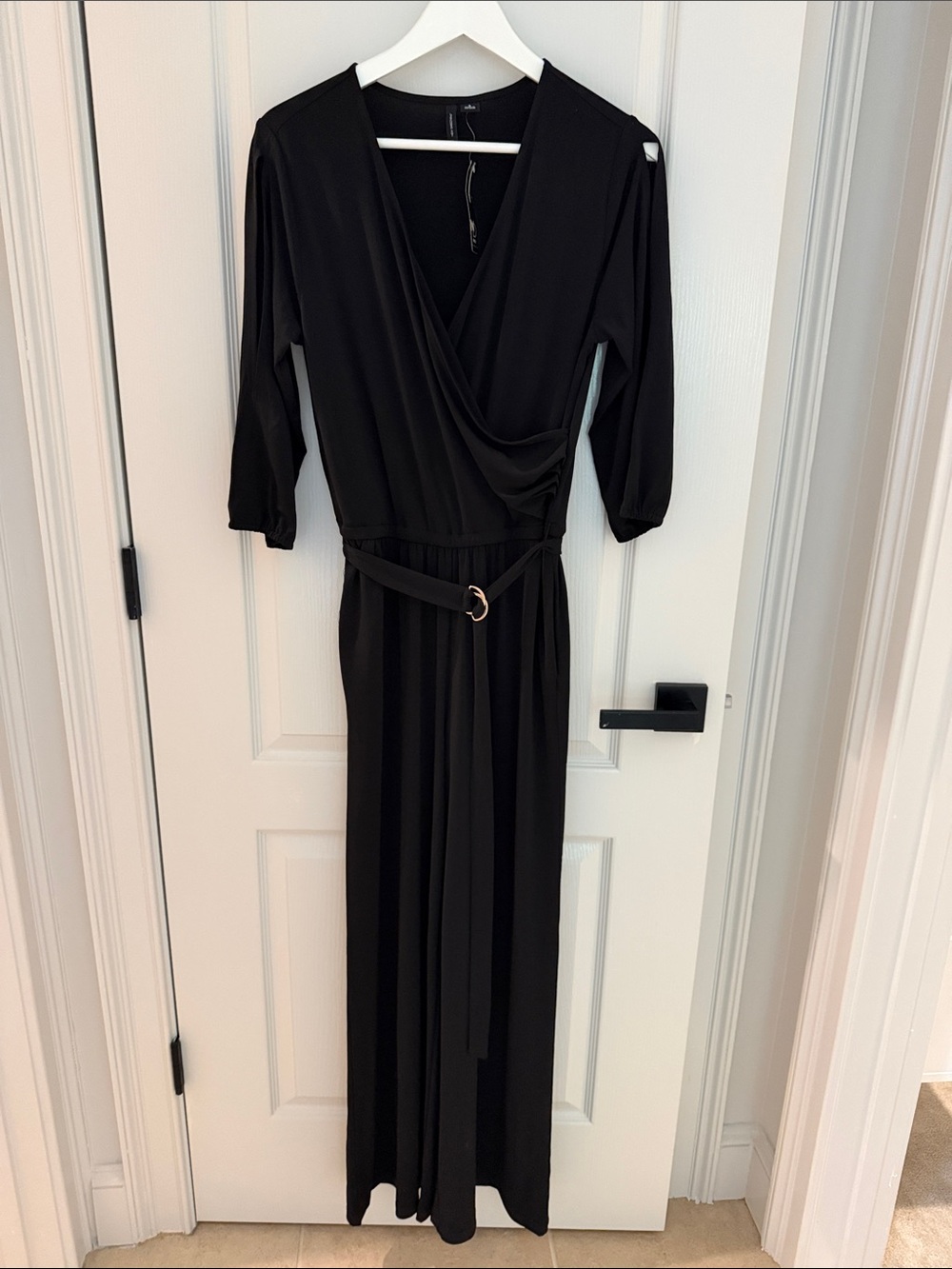 Black Wrap Dress with Belt